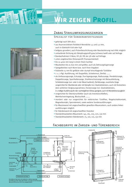 Stahlzargen und Edelstahlzargen von ZABAG - ZABAG GmbH