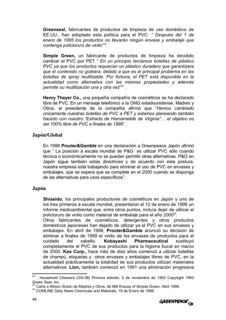 hacia un futuro libre de pvc: plastico - BVSDE Desarrollo Sostenible