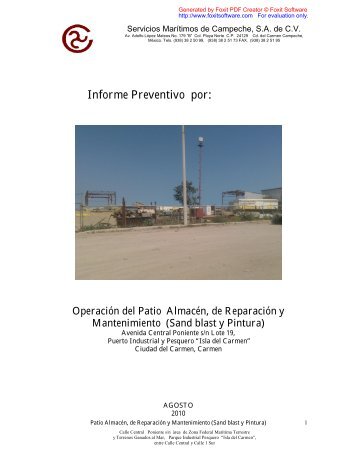 Informe Preventivo por: - sinat - Semarnat