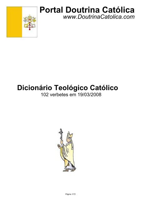 Dicionário Teológico Católico - Comunidade Fidelidade