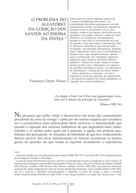 o problema do aleatório: da coerção dos santos ao idioma da inveja 1