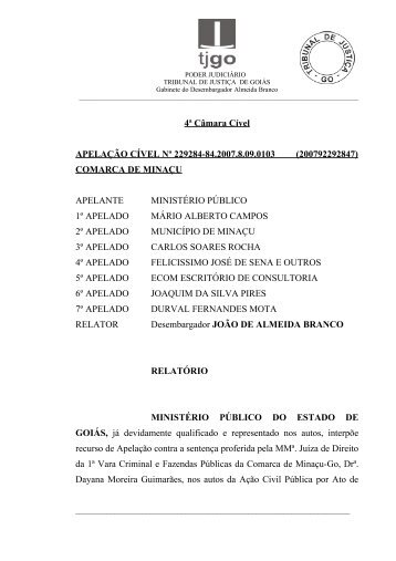 4ª Câmara Cível APELAÇÃO CÍVEL Nº 229284-84.2007.8.09.0103 ...