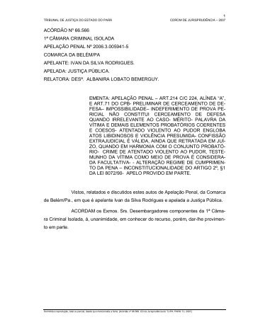 acórdão nº 66.566 1ª câmara criminal isolada apelação penal nº ...