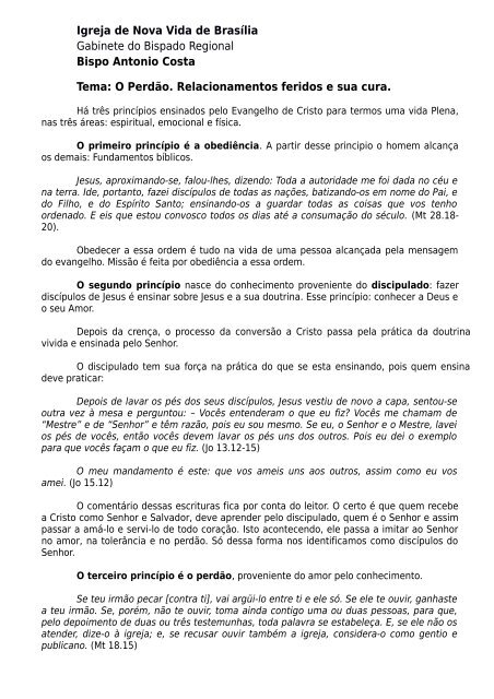 O Perdao Relacionamentos Feridos E Sua Grupos De Vida