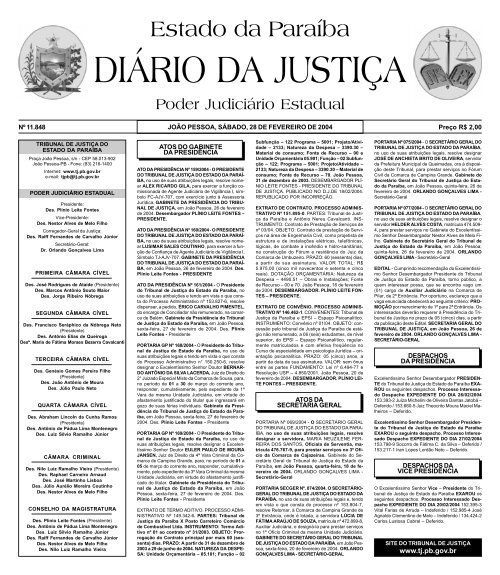 Diario da Justi a 29-05-2001 - Tribunal de Justiça da Paraíba