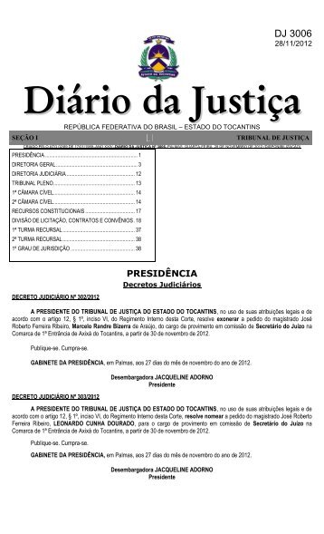 diretoria geral - Tribunal de Justica do Tocantins