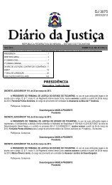 Diário da Justiça nº 3075 - Tribunal de Justica do Tocantins
