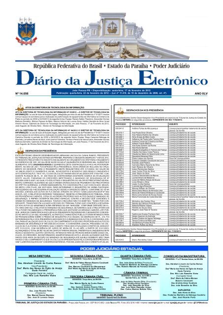 Diario da Justi a 29-05-2001 - Tribunal de Justiça da Paraíba