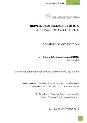 Construção em Bambu.pdf - UTL Repository - Universidade Técnica ...