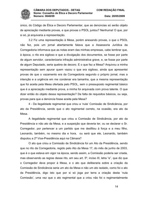 NT 20_05_09 - Oitiva dep Edmar Moreira - Câmara dos Deputados