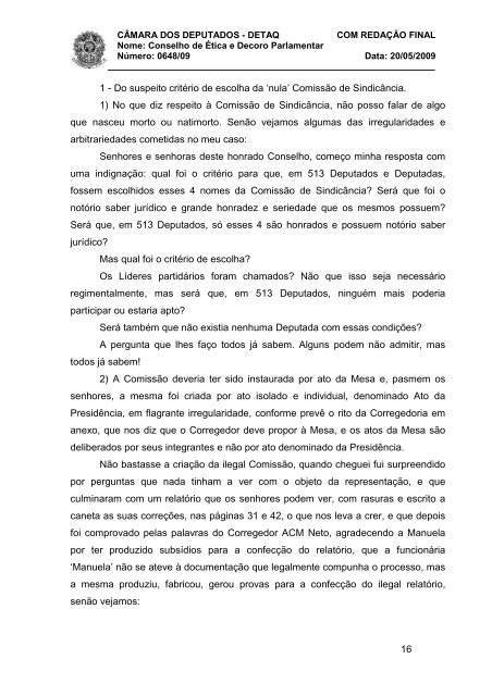 NT 20_05_09 - Oitiva dep Edmar Moreira - Câmara dos Deputados