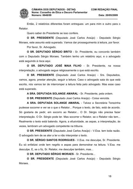 NT 20_05_09 - Oitiva dep Edmar Moreira - Câmara dos Deputados