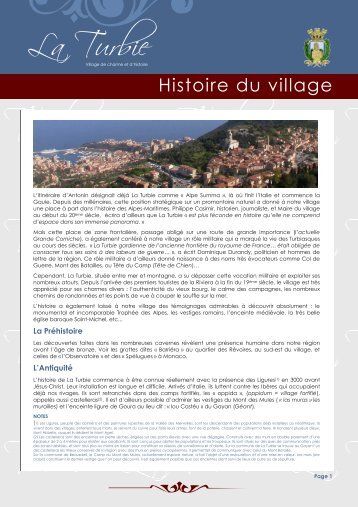 Histoire du village - La Turbie