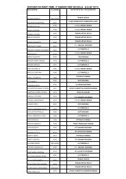 Elenco docenti in part-time a.s. 2012/13 II^ grado