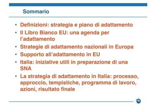 Strategia Nazionale di Adattamento ai Cambiamenti Climatici - Feem