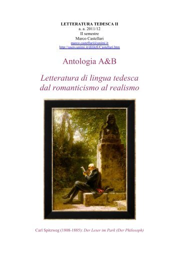 Antologia A&B Letteratura di lingua tedesca dal romanticismo al ...