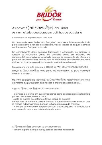 As novas Gourmandises da Bridor - Drinks Media Wire