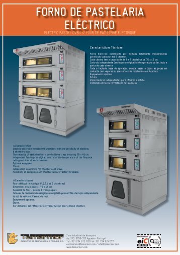 FORNO DE PASTELARIA ELÉCTRICO - Teimarmor