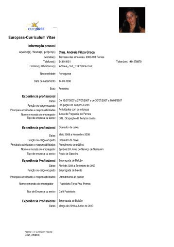 Europass-Curriculum Vitae - Udipss de Santarém