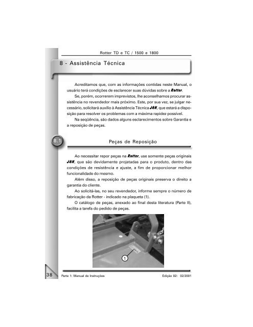 Manual de Instruções - Implementos Agrícolas Jan S/A