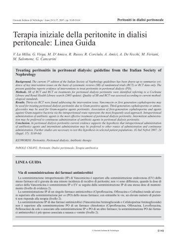 Terapia iniziale della peritonite in dialisi peritoneale
