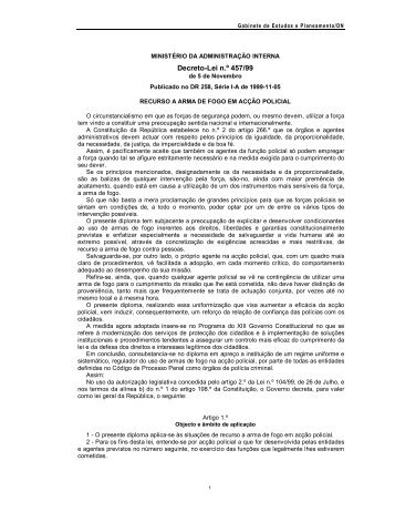 Decreto-Lei n.º 457/99 - PSP