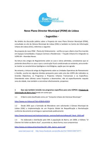 Novo Plano Director Municipal (PDM) de Lisboa ... - SOS Bairro Azul