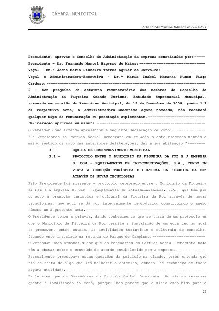 ACTA N.º 7/2011 REUNIÃO ORDINÁRIA DE 29-03-2011