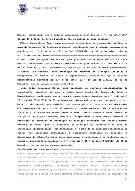 ACTA N.º 7/2011 REUNIÃO ORDINÁRIA DE 29-03-2011