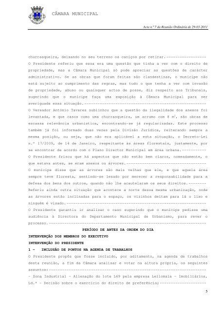 ACTA N.º 7/2011 REUNIÃO ORDINÁRIA DE 29-03-2011