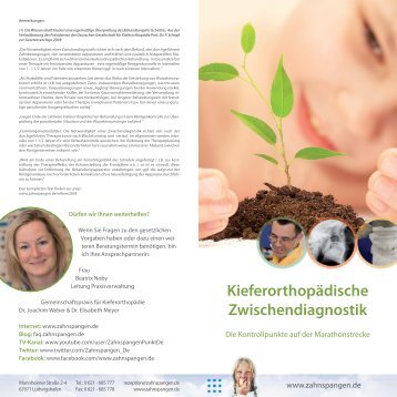 Kieferorthopädische Zwischendiagnostik - Zahnspangen