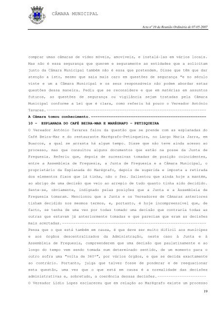 ACTA N.º 10/2007 REUNIÃO ORDINÁRIA DE 07-05-2007