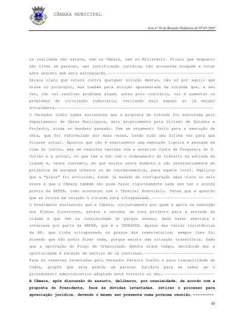 ACTA N.º 10/2007 REUNIÃO ORDINÁRIA DE 07-05-2007