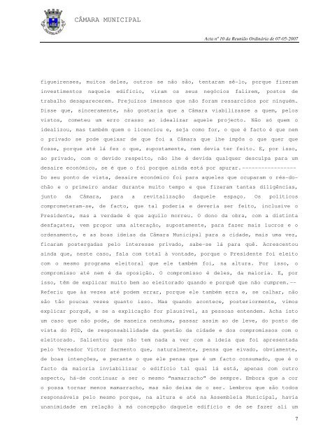 ACTA N.º 10/2007 REUNIÃO ORDINÁRIA DE 07-05-2007