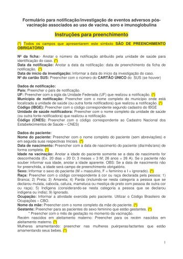 Formulario para notificacao investigacao de eventos ... - HC - UFPR