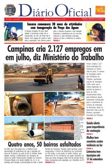 Campinas cria 2.127 empregos em em julho, diz Ministério do ...