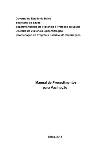 Manual de Procedimentos para Vacinação - Suvisa - Governo da ...