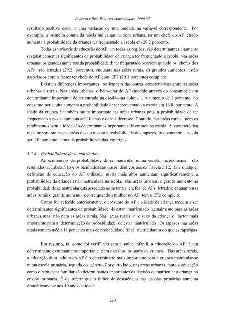 Capítulo 5 Capital Humano e Bem-Estar Social em Moçambique