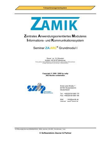 und Kommunikationssystem Seminar ZAıARC Grundmodul I