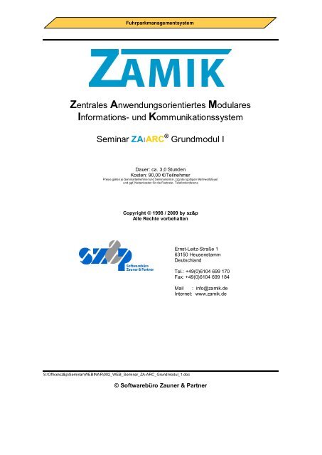 und Kommunikationssystem Seminar ZAıARC Grundmodul I
