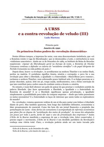 A URSS e a contra-revolução de veludo (III), por Ludo Martens