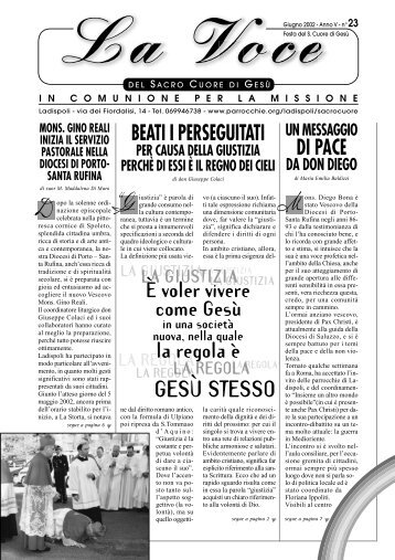 N° 23, Giugno 2002 - Beati i perseguitati per causa della giustizia