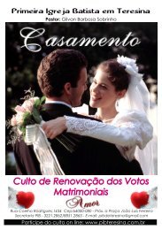 Culto de Renovação dos Votos Matrimoniais - pib teresina