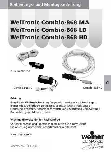 WeiTronic Combio-868 MA WeiTronic Combio-868 LD ... - Behagen