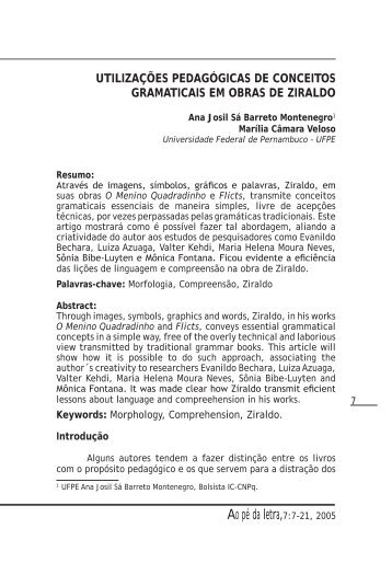 Utilização pedagógica dos conceitos gramaticais em obras