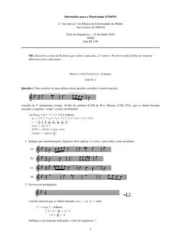 Informática para a Musicologia (F104N5) - Universidade do Minho