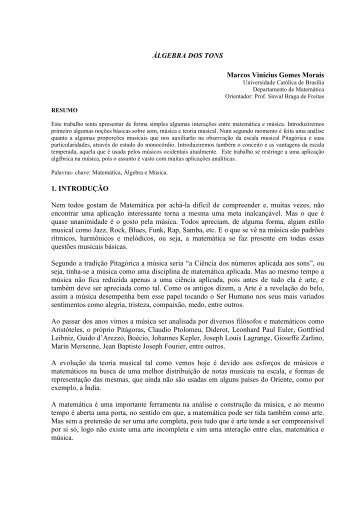Álgebra dos tons - Universidade Católica de Brasília