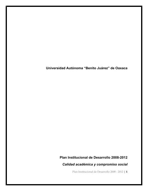 Plan Institucional de Desarrollo - Transparencia UABJO ...