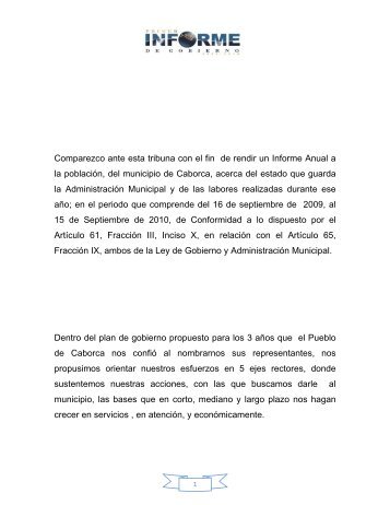 Primer Informe de Gobierno 2010 - Caborca