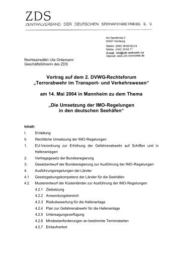 Vortrag von Uta Ordemann zu dem Thema